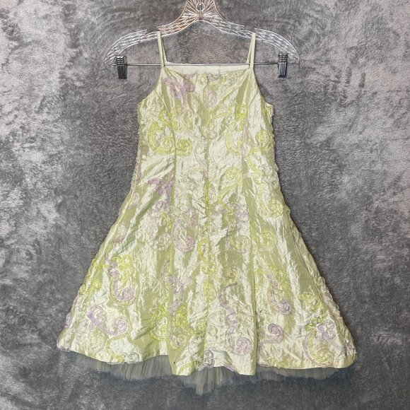 Bonnie Jean Girl Garden Fairy Pretty Whimsical Girly Tulle Square Neck Dress 6 - Picture 2 of 13